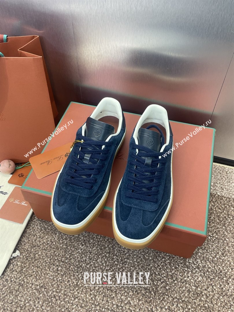 Loro Piana Tennis Walk Sneaker in Suede Dark Blue 2025 (SS-25080807)