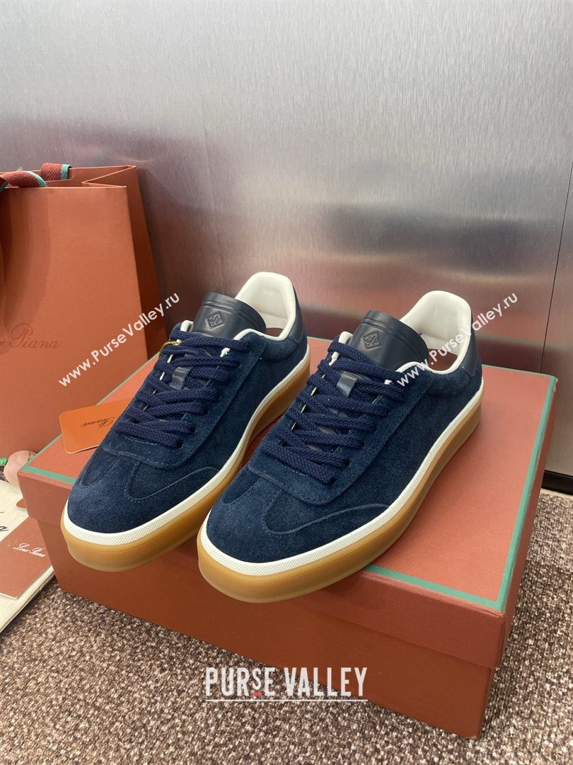 Loro Piana Tennis Walk Sneaker in Suede Dark Blue 2025 (SS-25080807)