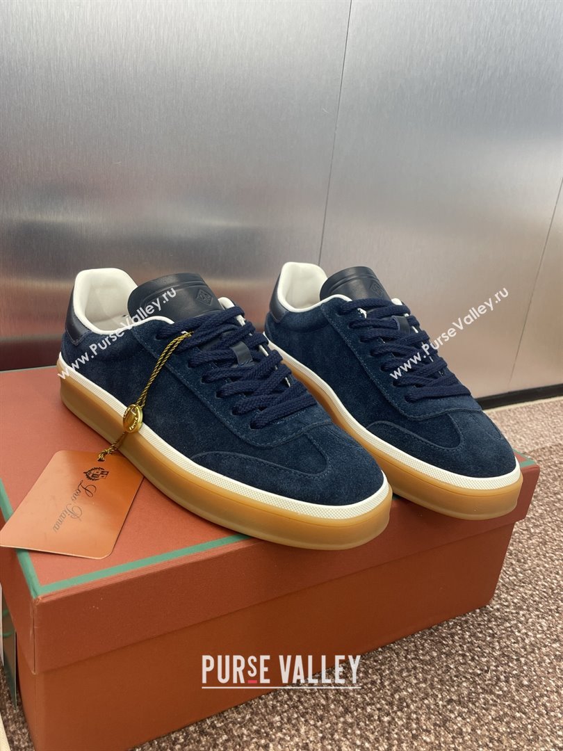 Loro Piana Tennis Walk Sneaker in Suede Dark Blue 2025 (SS-25080807)