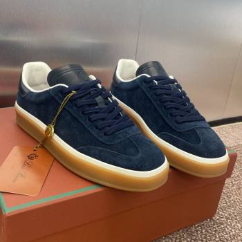 Loro Piana Tennis Walk Sneaker in Suede Dark Blue 2025 (SS-25080807)