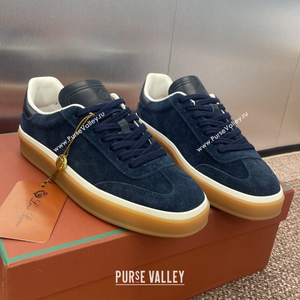 Loro Piana Tennis Walk Sneaker in Suede Dark Blue 2025 (SS-25080807)