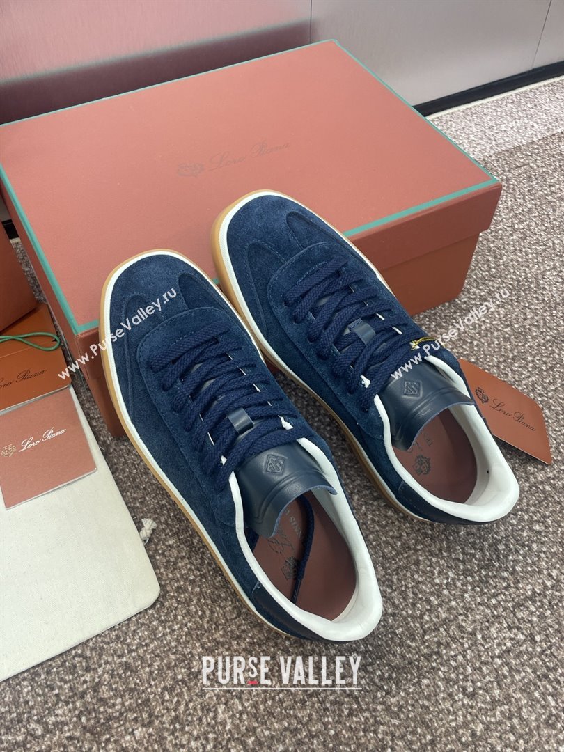 Loro Piana Tennis Walk Sneaker in Suede Dark Blue 2025 (SS-25080807)