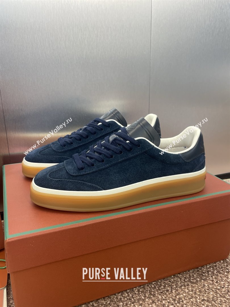 Loro Piana Tennis Walk Sneaker in Suede Dark Blue 2025 (SS-25080807)