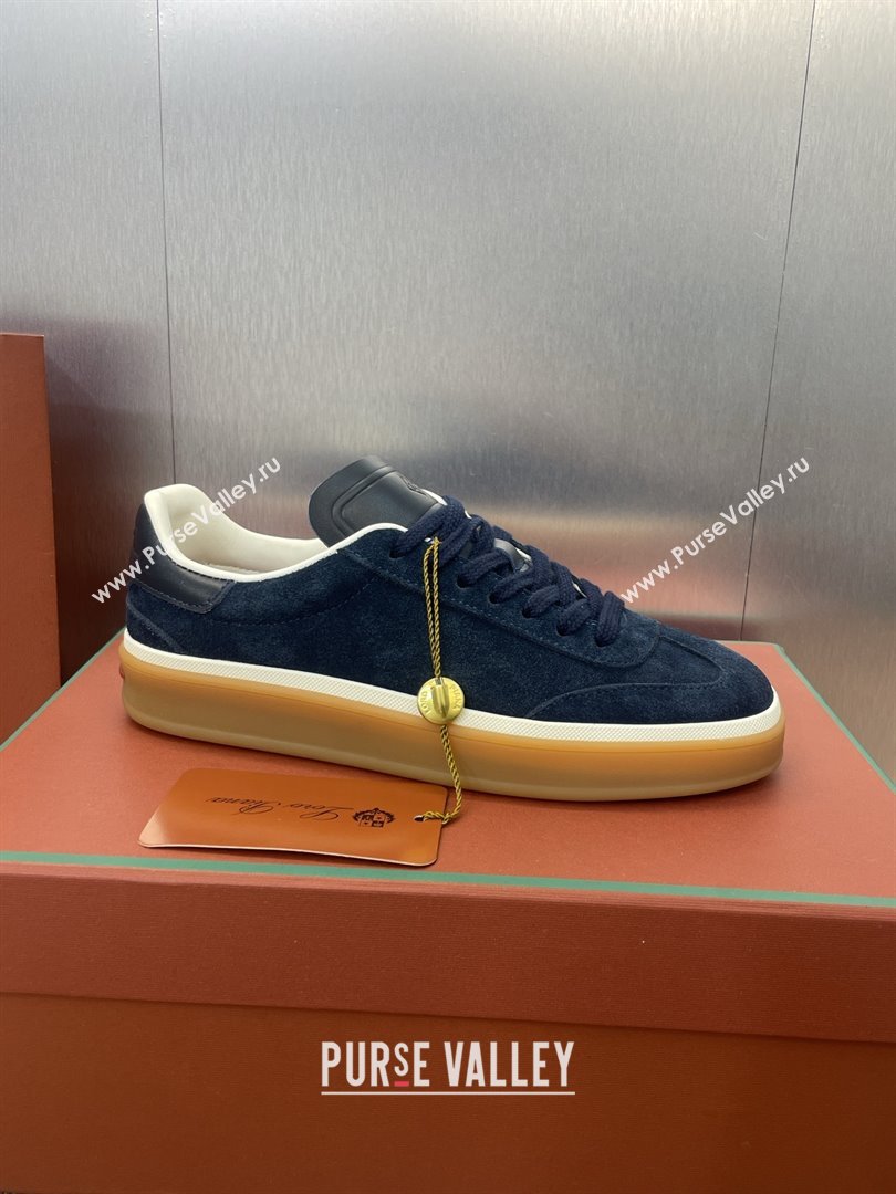 Loro Piana Tennis Walk Sneaker in Suede Dark Blue 2025 (SS-25080807)