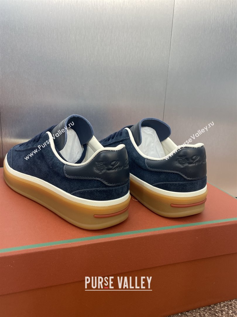 Loro Piana Tennis Walk Sneaker in Suede Dark Blue 2025 (SS-25080807)