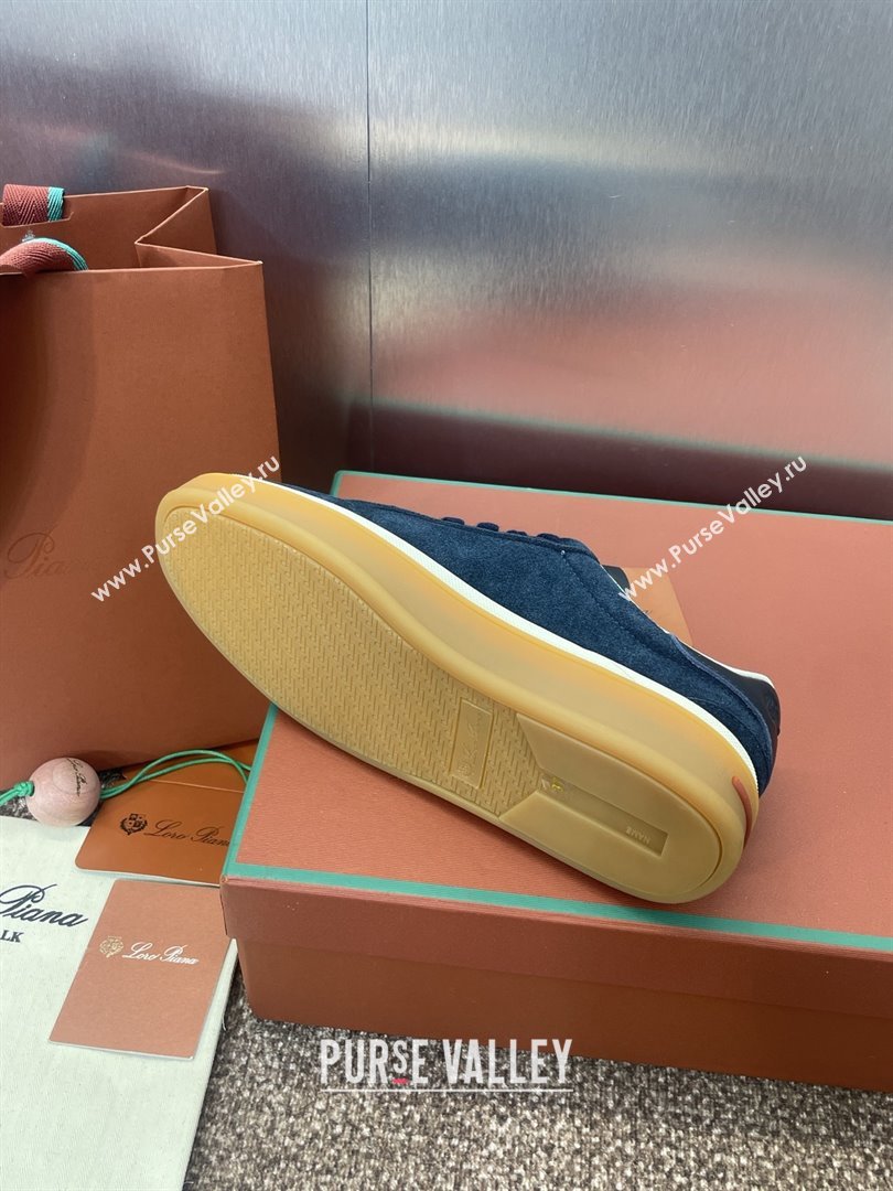 Loro Piana Tennis Walk Sneaker in Suede Dark Blue 2025 (SS-25080807)