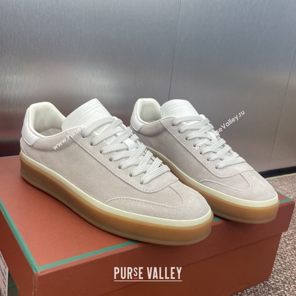Loro Piana Tennis Walk Sneaker in Suede White/Light Grey 2025 (SS-25080808)