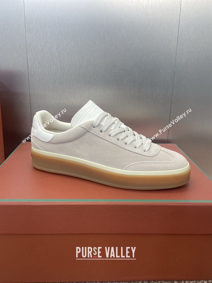 Loro Piana Tennis Walk Sneaker in Suede White/Light Grey 2025 (SS-25080808)