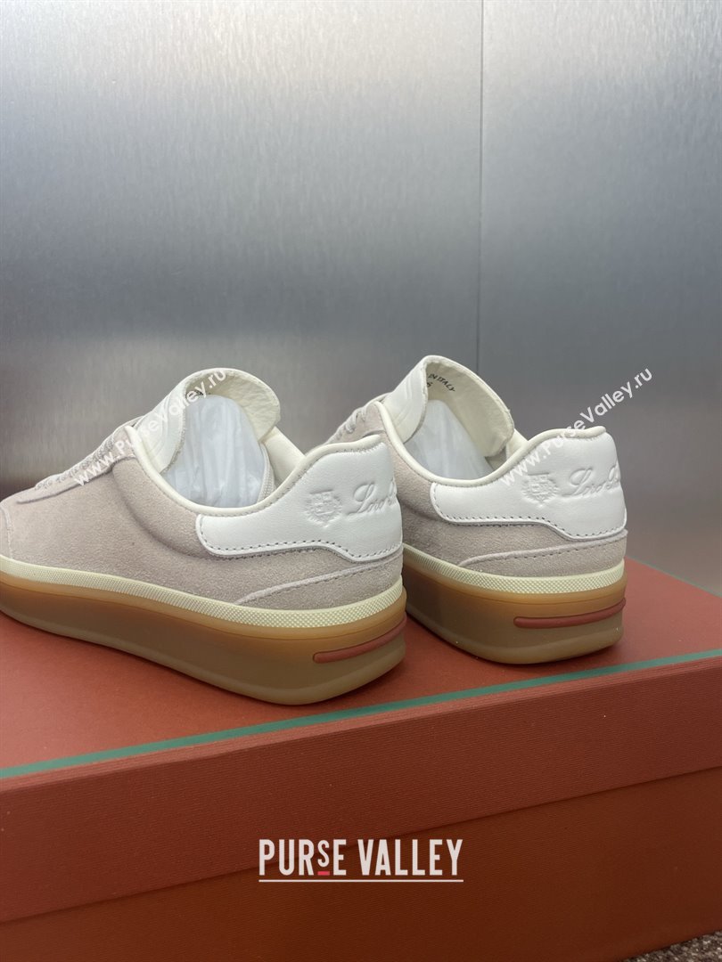 Loro Piana Tennis Walk Sneaker in Suede White/Light Grey 2025 (SS-25080808)