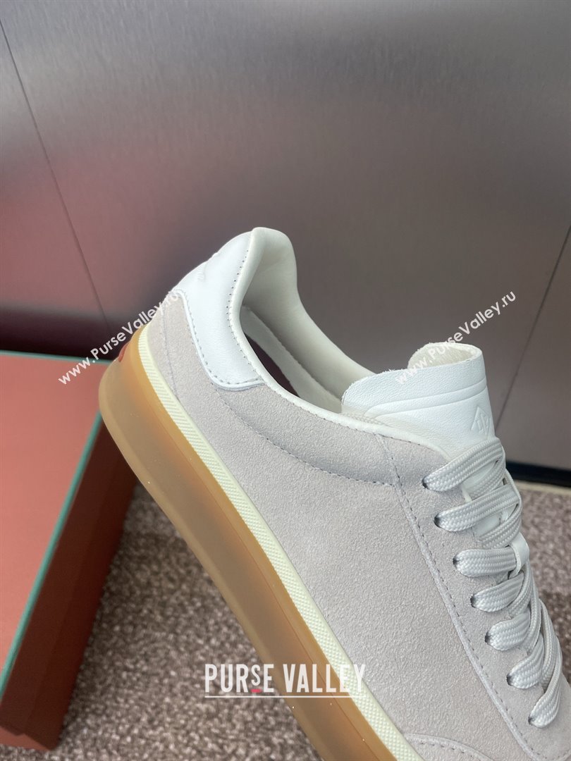 Loro Piana Tennis Walk Sneaker in Suede White/Light Grey 2025 (SS-25080808)