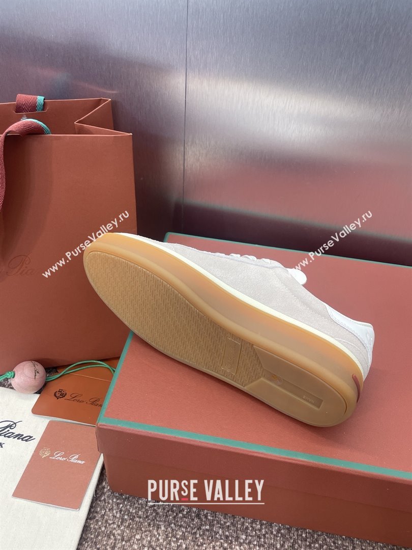 Loro Piana Tennis Walk Sneaker in Suede White/Light Grey 2025 (SS-25080808)