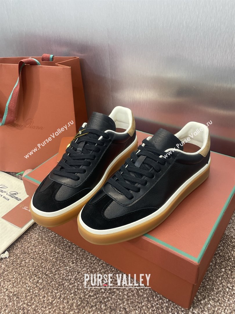 Loro Piana Tennis Walk Sneaker in Calfskin Suede Black 2025 (SS-25080811)