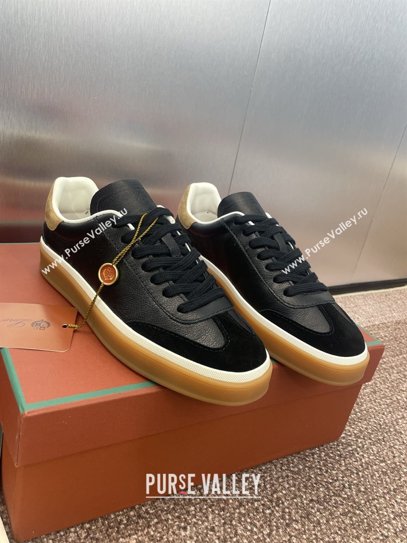 Loro Piana Tennis Walk Sneaker in Calfskin Suede Black 2025 (SS-25080811)