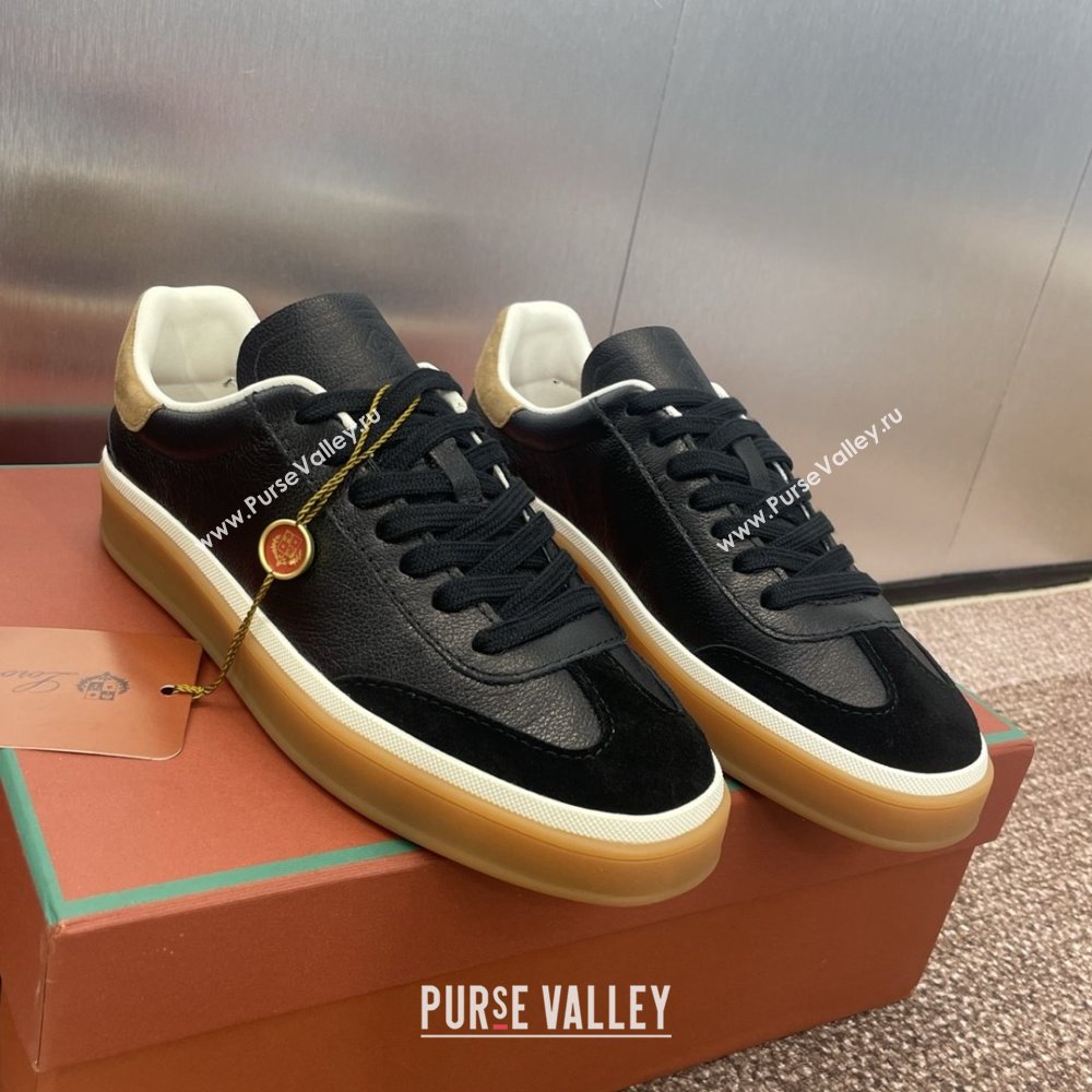 Loro Piana Tennis Walk Sneaker in Calfskin Suede Black 2025 (SS-25080811)