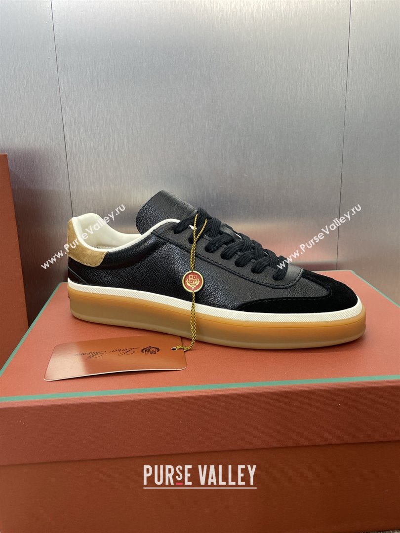 Loro Piana Tennis Walk Sneaker in Calfskin Suede Black 2025 (SS-25080811)