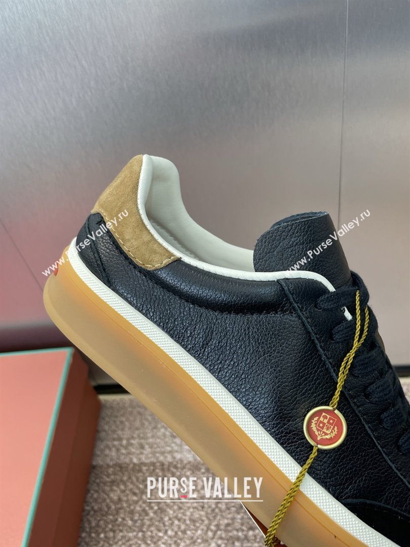 Loro Piana Tennis Walk Sneaker in Calfskin Suede Black 2025 (SS-25080811)