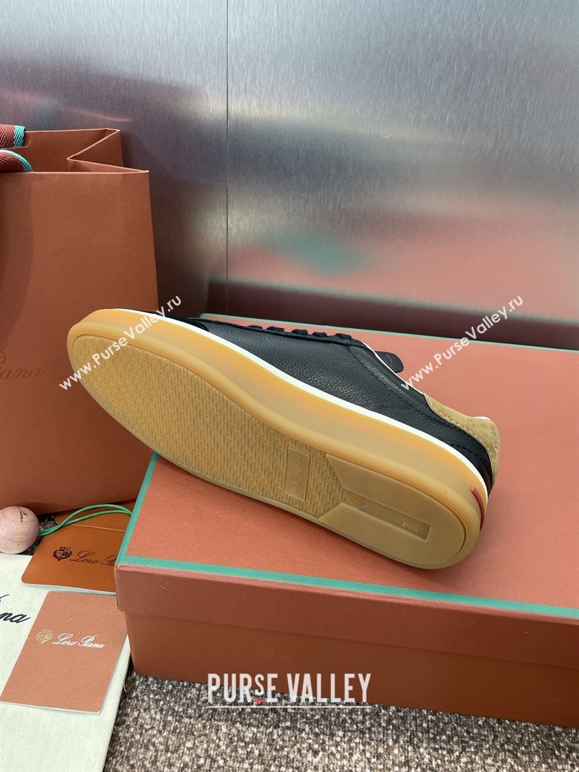 Loro Piana Tennis Walk Sneaker in Calfskin Suede Black 2025 (SS-25080811)