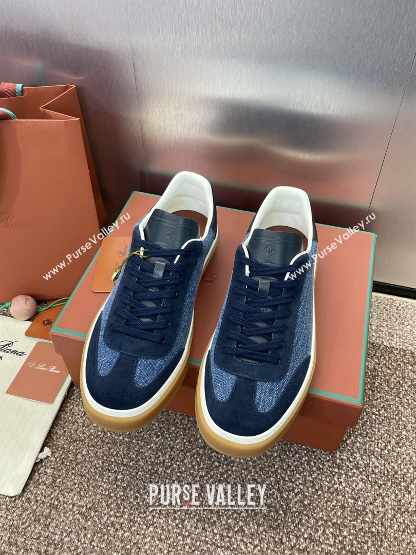 Loro Piana Tennis Walk Sneaker in Suede Denim Blue 2025 (SS-25080812)