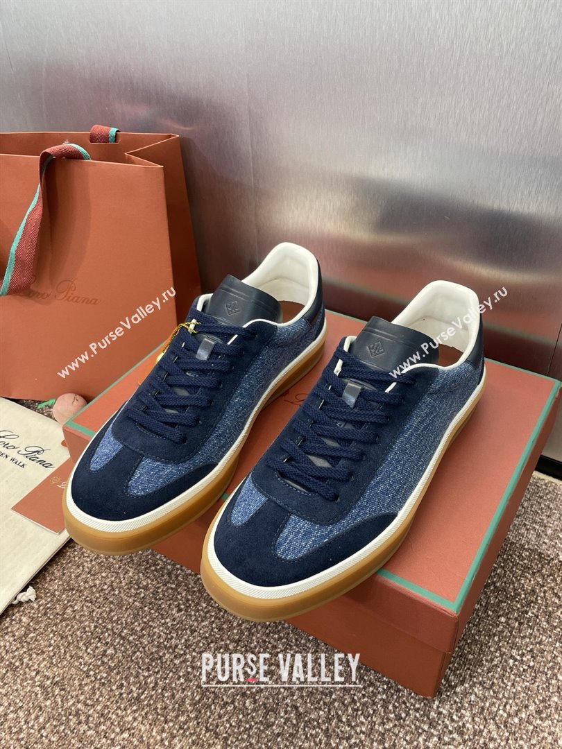 Loro Piana Tennis Walk Sneaker in Suede Denim Blue 2025 (SS-25080812)