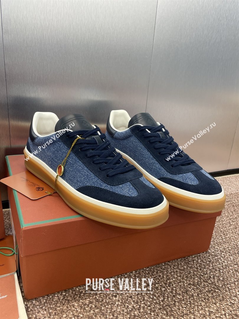 Loro Piana Tennis Walk Sneaker in Suede Denim Blue 2025 (SS-25080812)