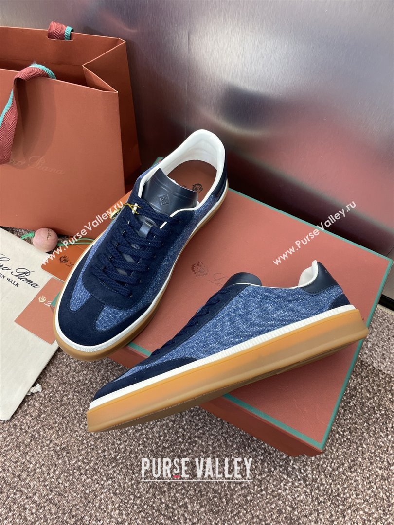 Loro Piana Tennis Walk Sneaker in Suede Denim Blue 2025 (SS-25080812)