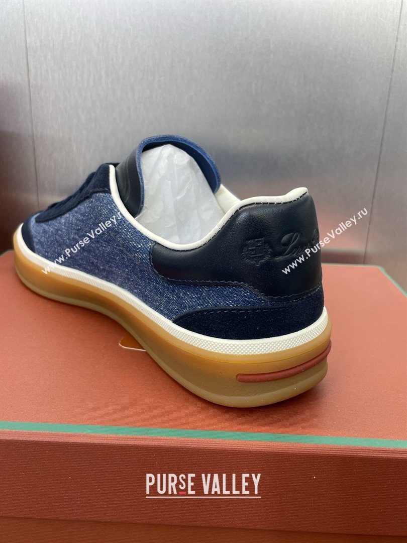 Loro Piana Tennis Walk Sneaker in Suede Denim Blue 2025 (SS-25080812)