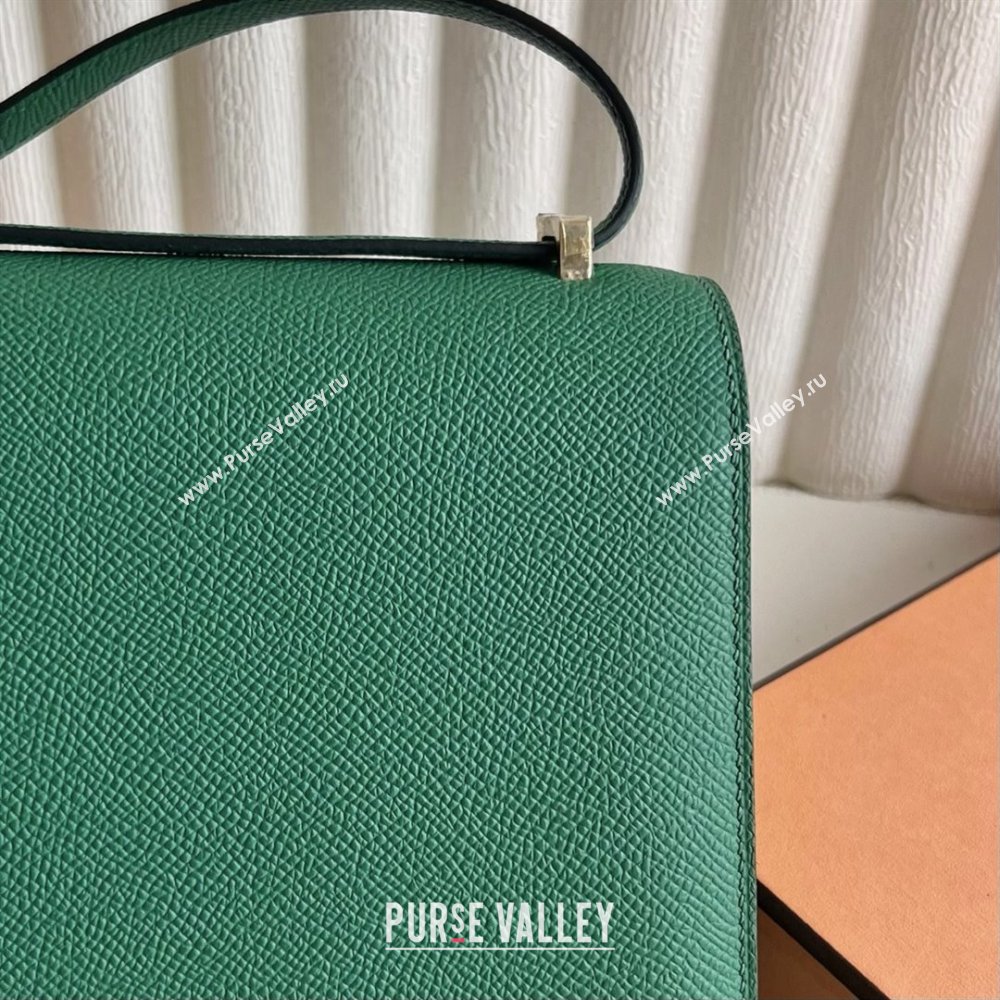 Hermes Mini Constance 19 Bag in Epsom Leather Velvet Green/Gold 2025(Half Handmade) (XX-25080802)