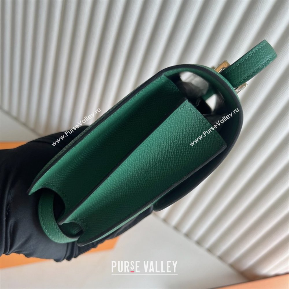 Hermes Mini Constance 19 Bag in Epsom Leather Velvet Green/Gold 2025(Half Handmade) (XX-25080802)