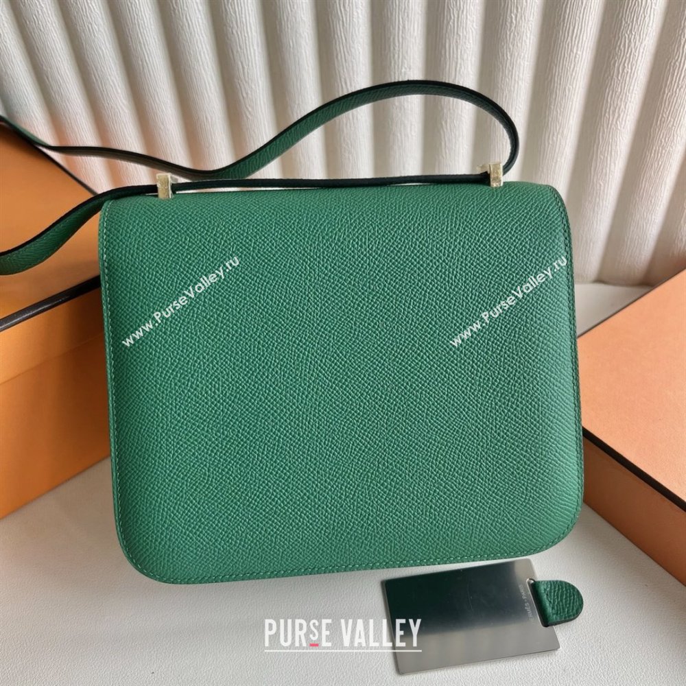 Hermes Mini Constance 19 Bag in Epsom Leather Velvet Green/Gold 2025(Half Handmade) (XX-25080802)