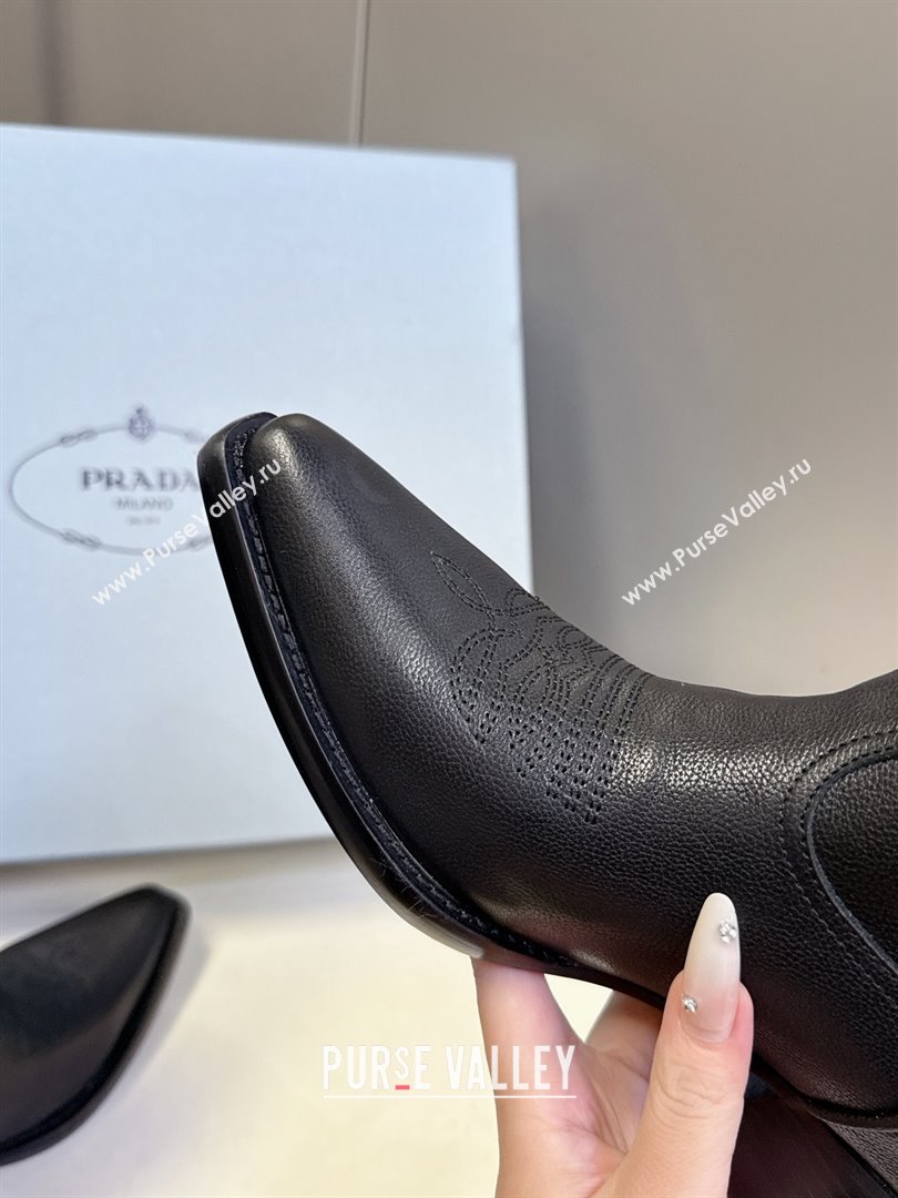 Prada By Raf Simons Runway Boots in Calfskin 5cm Heel Black 2025 (MD-25081101)