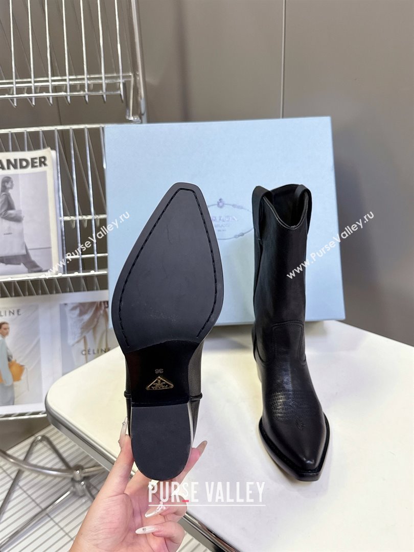 Prada By Raf Simons Runway Boots in Calfskin 5cm Heel Black 2025 (MD-25081101)