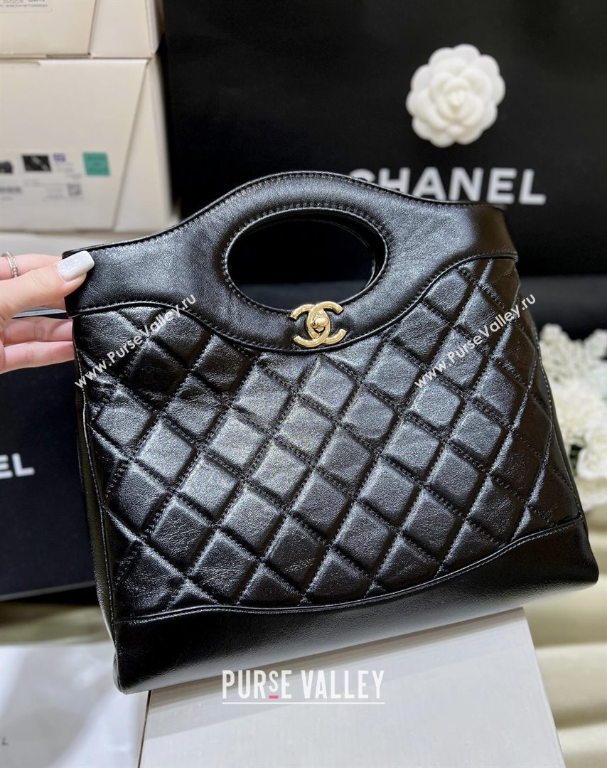Chanel 31 Small Shopping Bag in Waxy Lambskin AS4853 Black 2025 Top Quality (SHUNY-25081104)