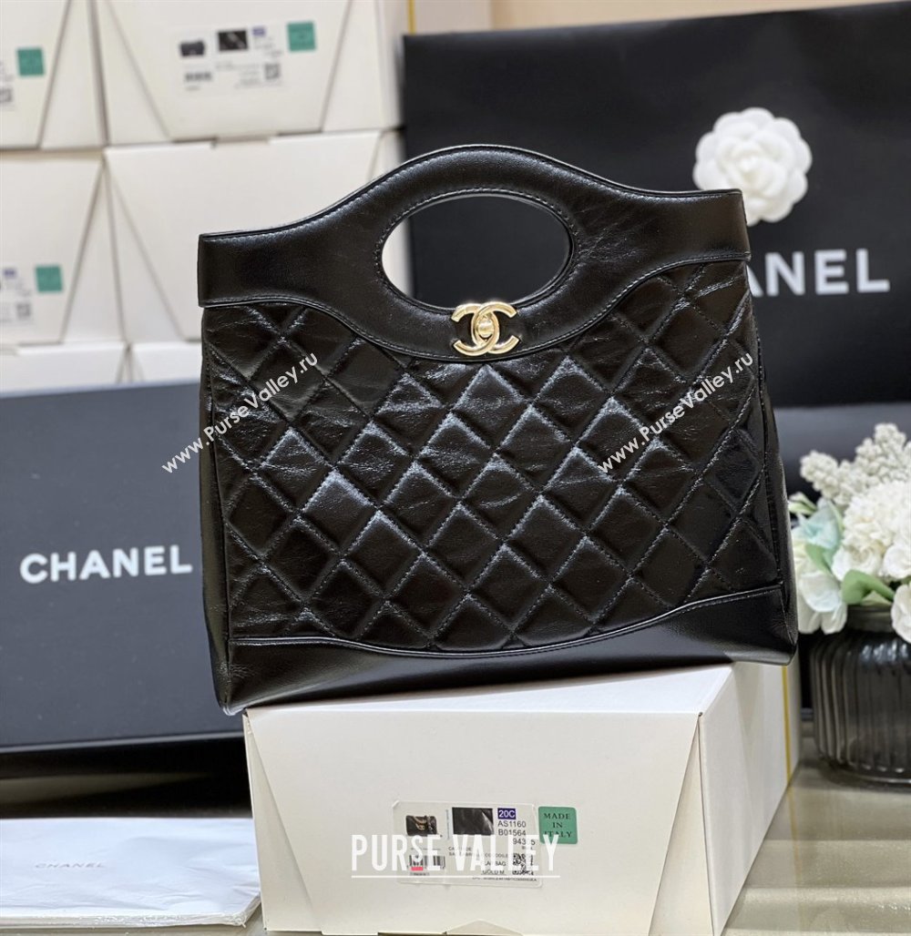 Chanel 31 Small Shopping Bag in Waxy Lambskin AS4853 Black 2025 Top Quality (SHUNY-25081104)