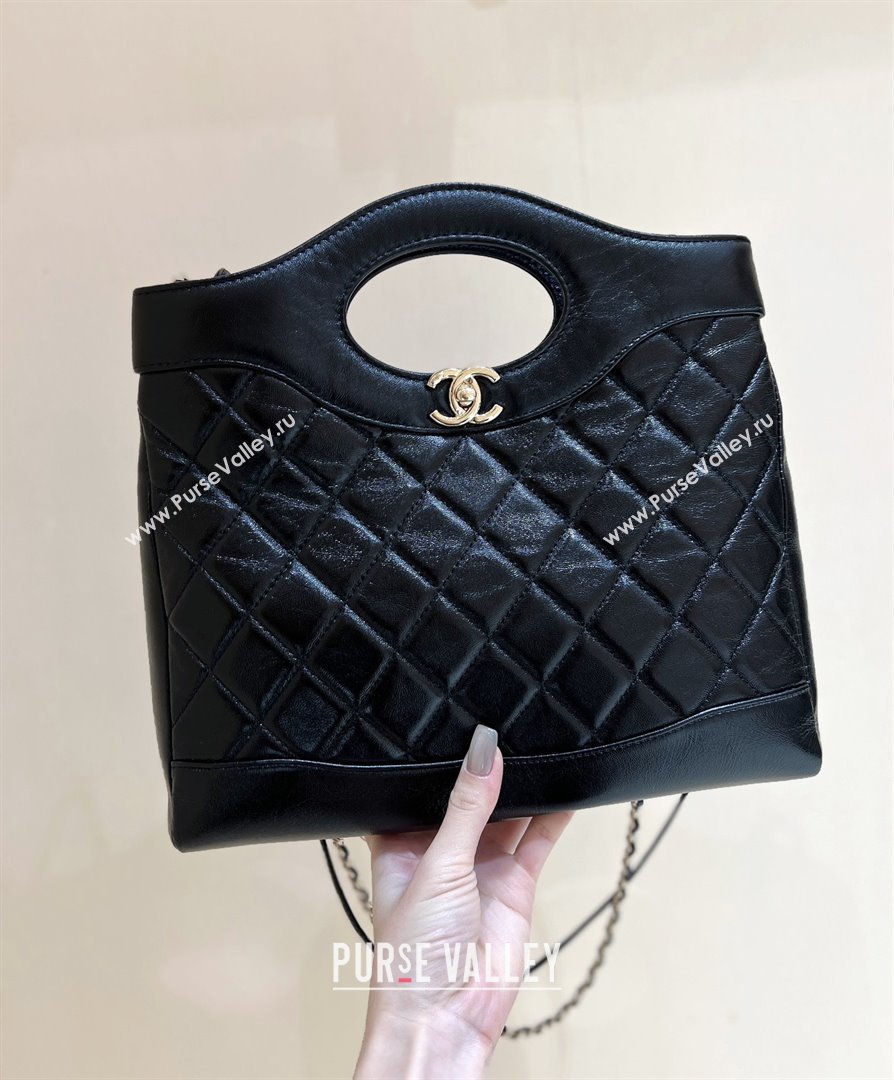 Chanel 31 Small Shopping Bag in Waxy Lambskin AS4853 Black 2025 Top Quality (SHUNY-25081104)