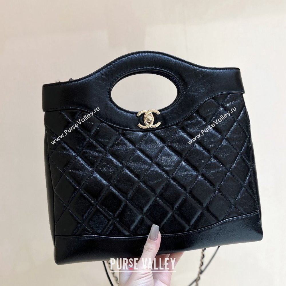 Chanel 31 Small Shopping Bag in Waxy Lambskin AS4853 Black 2025 Top Quality (SHUNY-25081104)
