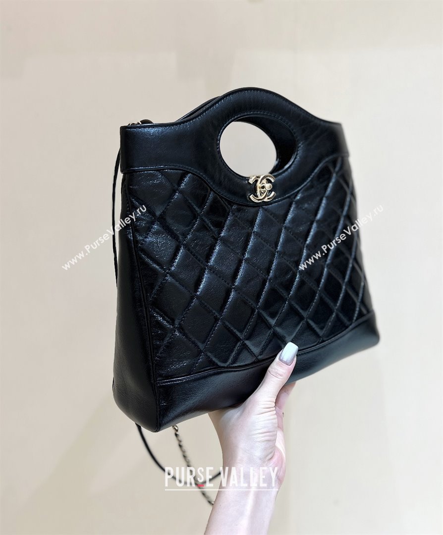Chanel 31 Small Shopping Bag in Waxy Lambskin AS4853 Black 2025 Top Quality (SHUNY-25081104)