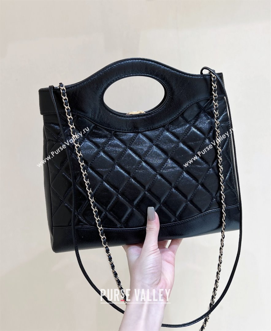 Chanel 31 Small Shopping Bag in Waxy Lambskin AS4853 Black 2025 Top Quality (SHUNY-25081104)