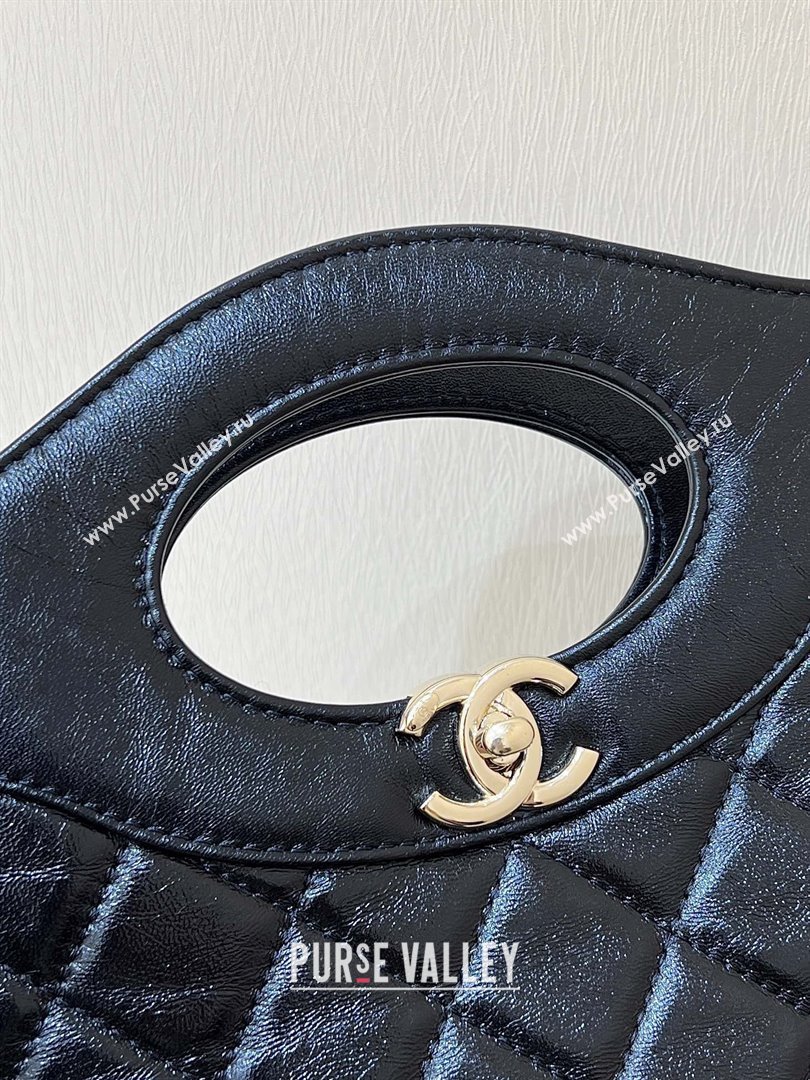 Chanel 31 Small Shopping Bag in Waxy Lambskin AS4853 Black 2025 Top Quality (SHUNY-25081104)