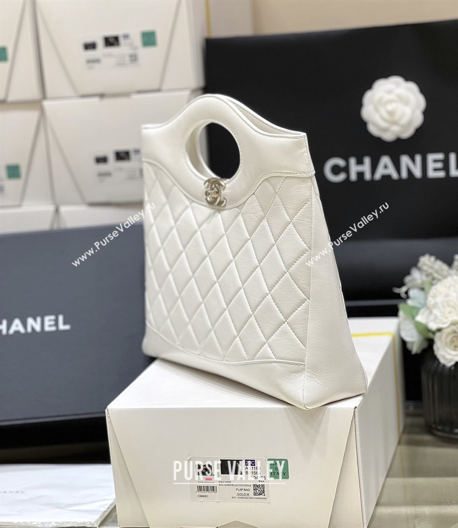 Chanel 31 Small Shopping Bag in Waxy Lambskin AS4853 White 2025 Top Quality (SHUNY-25081105)