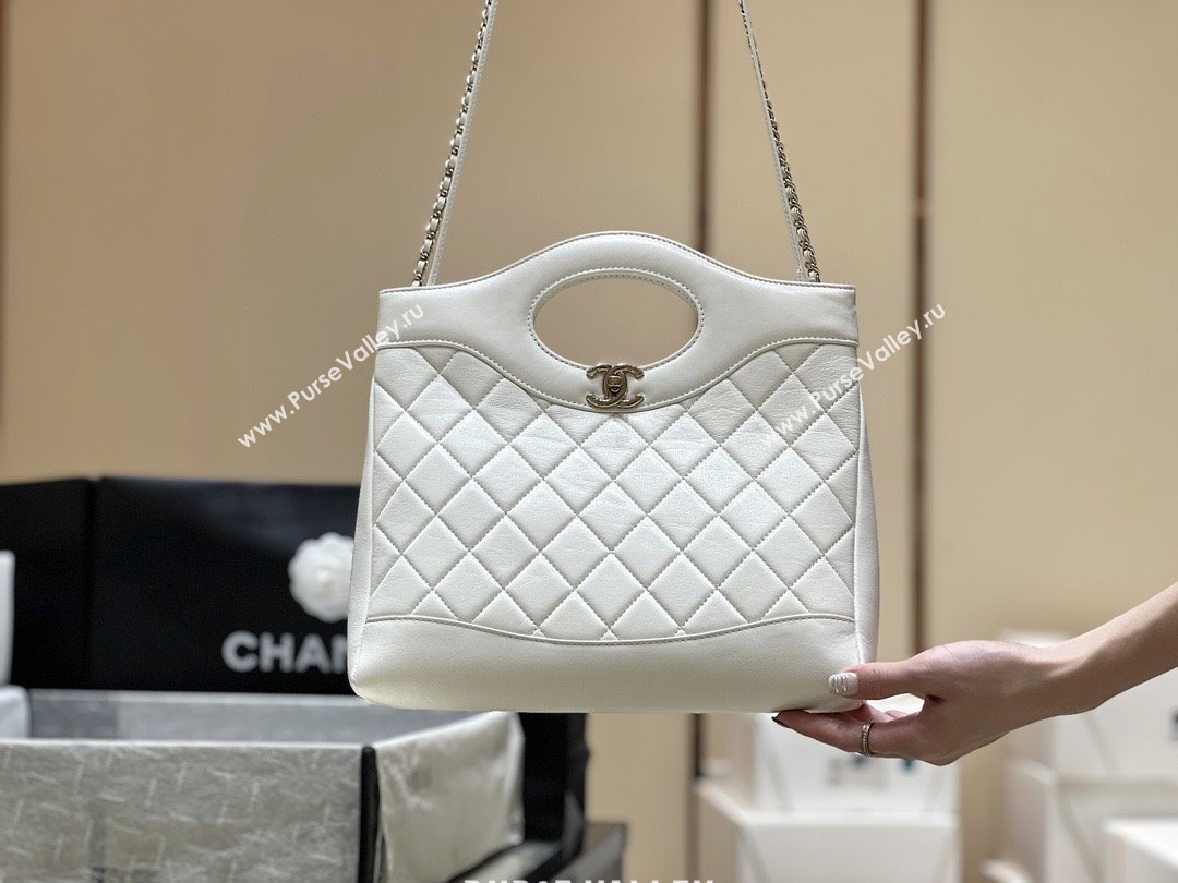 Chanel 31 Small Shopping Bag in Waxy Lambskin AS4853 White 2025 Top Quality (SHUNY-25081105)