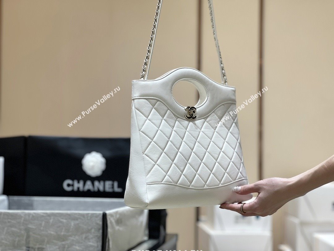 Chanel 31 Small Shopping Bag in Waxy Lambskin AS4853 White 2025 Top Quality (SHUNY-25081105)