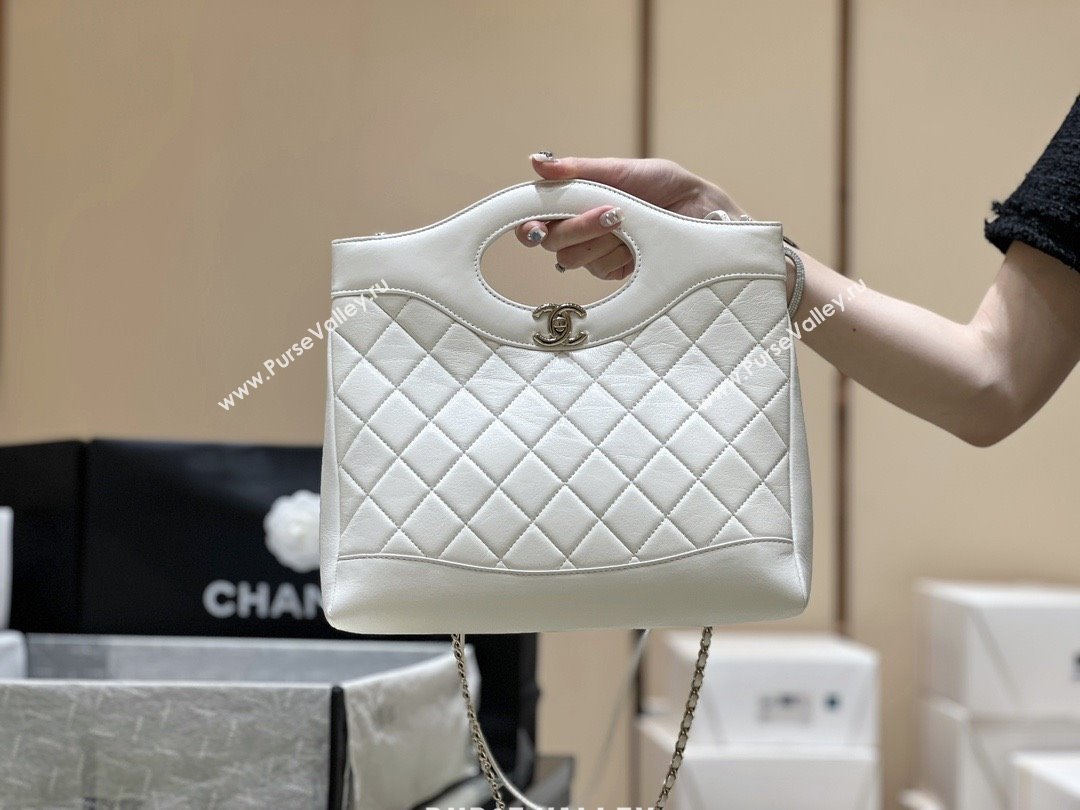 Chanel 31 Small Shopping Bag in Waxy Lambskin AS4853 White 2025 Top Quality (SHUNY-25081105)