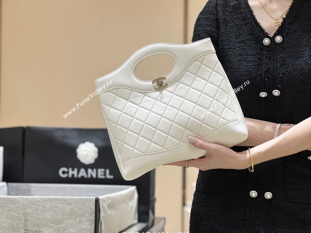 Chanel 31 Small Shopping Bag in Waxy Lambskin AS4853 White 2025 Top Quality (SHUNY-25081105)