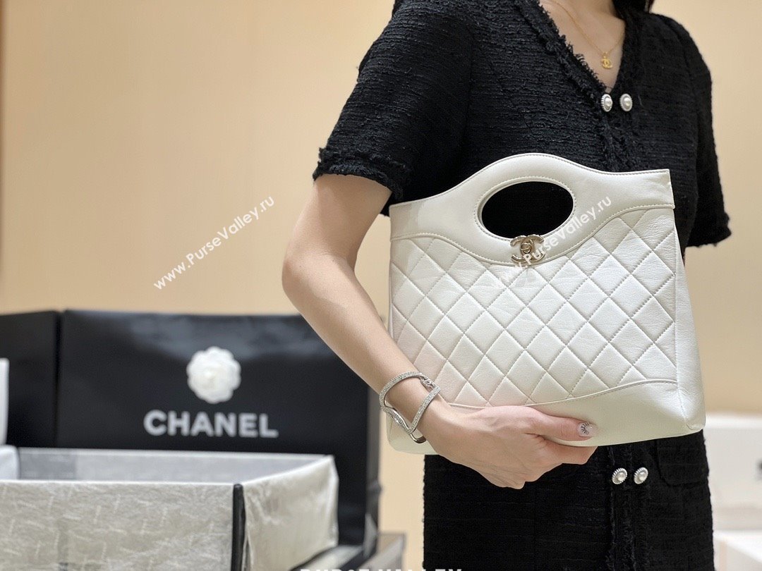 Chanel 31 Small Shopping Bag in Waxy Lambskin AS4853 White 2025 Top Quality (SHUNY-25081105)