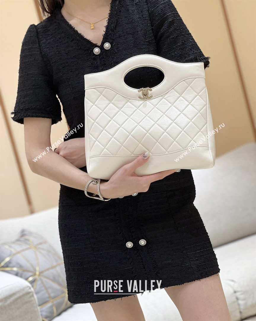 Chanel 31 Small Shopping Bag in Waxy Lambskin AS4853 White 2025 Top Quality (SHUNY-25081105)