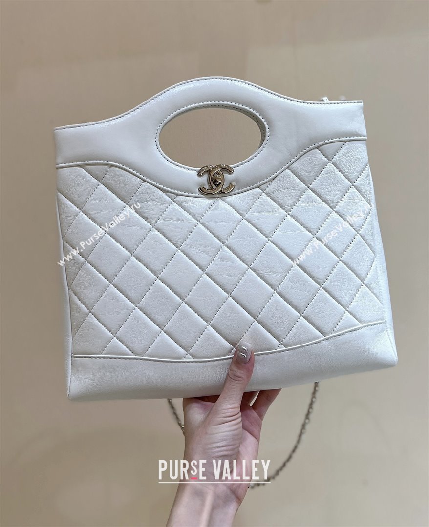 Chanel 31 Small Shopping Bag in Waxy Lambskin AS4853 White 2025 Top Quality (SHUNY-25081105)