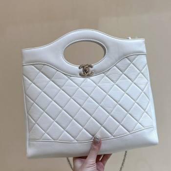 Chanel 31 Small Shopping Bag in Waxy Lambskin AS4853 White 2025 Top Quality (SHUNY-25081105)