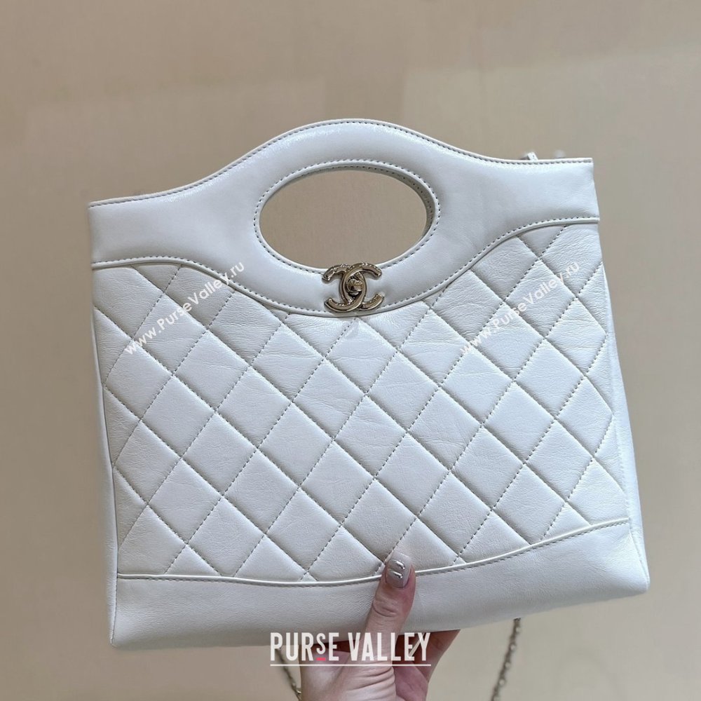 Chanel 31 Small Shopping Bag in Waxy Lambskin AS4853 White 2025 Top Quality (SHUNY-25081105)