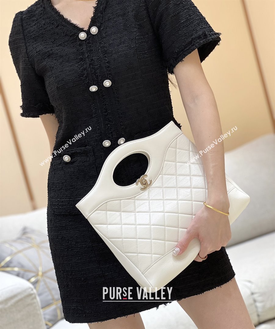 Chanel 31 Small Shopping Bag in Waxy Lambskin AS4853 White 2025 Top Quality (SHUNY-25081105)