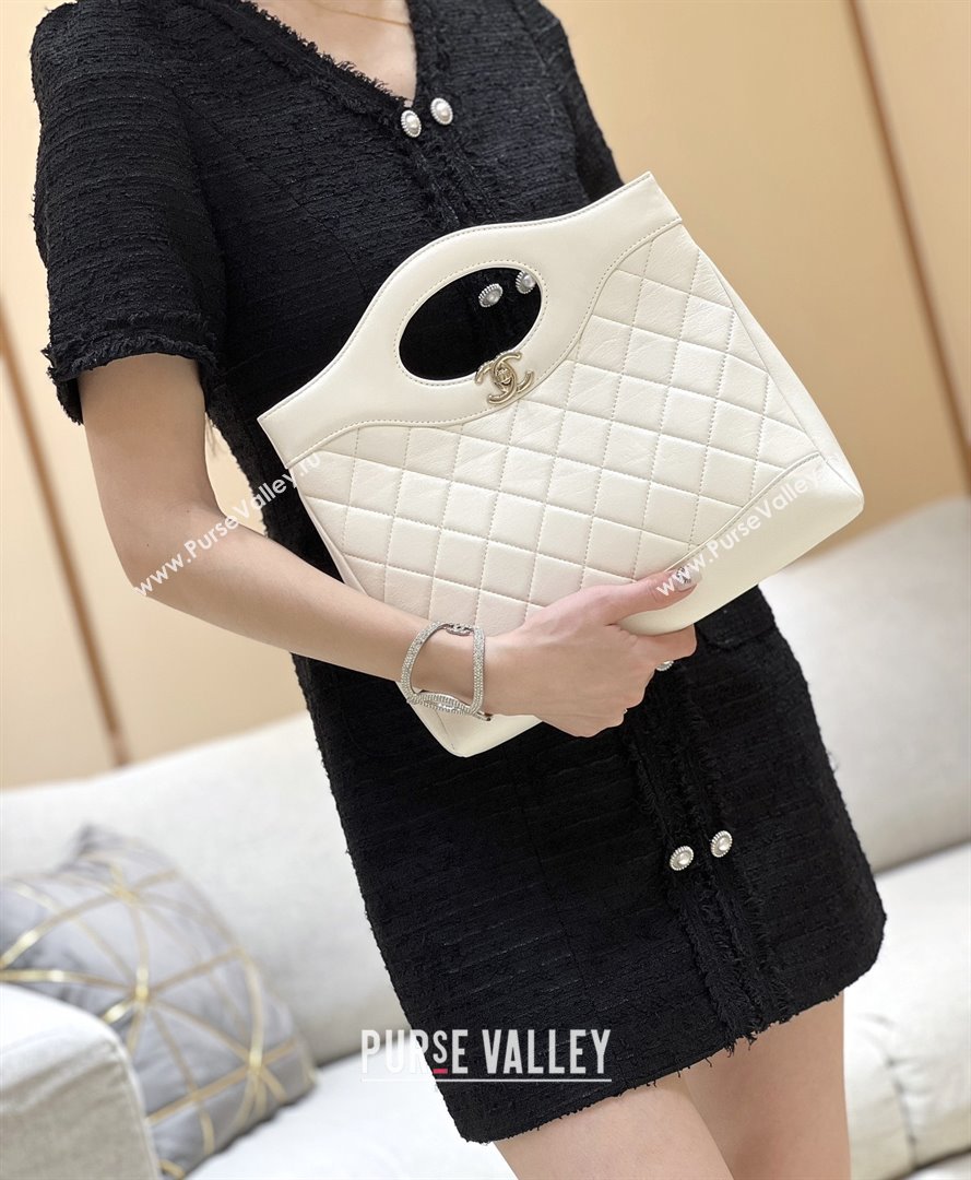 Chanel 31 Small Shopping Bag in Waxy Lambskin AS4853 White 2025 Top Quality (SHUNY-25081105)